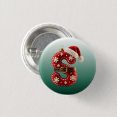 Layered Pastel Gold Trim Letter S Button (Vorne & Hinten)