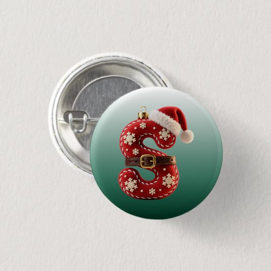 Layered Pastel Gold Trim Letter S Button (Vorne & Hinten)