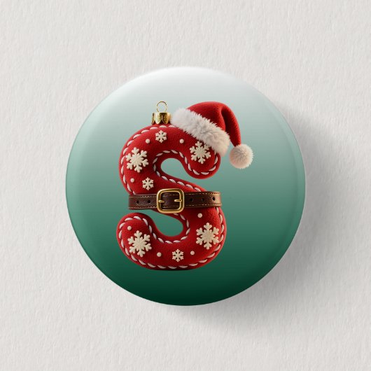 Layered Pastel Gold Trim Letter S Button (Vorderseite)