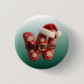 Layered Pastel Gold Trim Letter W Button (Vorderseite)