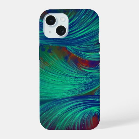 Layered Phoenix Feather iPhone 16 Fall 15 Hülle (Rückseite)