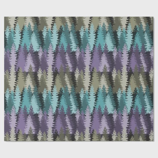 Layered Pine Forest Pattern Geschenkpapier (Flach)