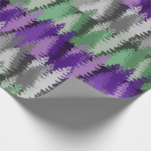 Layered Pine Forest Pattern Geschenkpapier (Ecke)