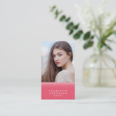 Layered Pink & Aquamarin Social Media Foto Visitenkarte (Stehend Vorderseite)