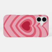 Layered Pink Heart Ästhetik iPhone 16 Hülle (Rückseite (Horizontal))