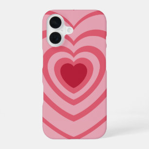 Layered Pink Heart Ästhetik iPhone 16 Hülle