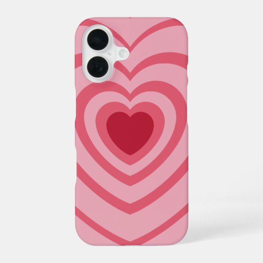 Layered Pink Heart Ästhetik iPhone 16 Hülle (Rückseite)
