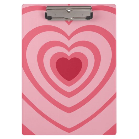 Layered Pink Heart Ästhetik Klemmbrett (Vorderseite)