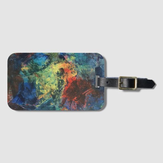 Layered Pinselstriche Handgemalte Abstrakte Kunst Gepäckanhänger (Vorderseite (Horizontal))