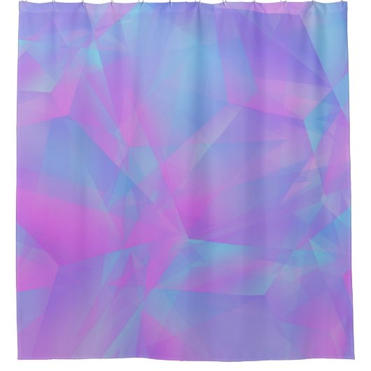 Layered Polygons Pink Blue Lila Duschvorhang (Vorderseite)
