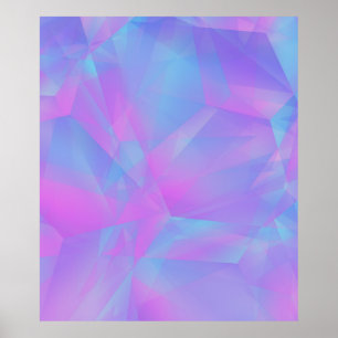 Layered Polygons Pink Blue Lila Poster