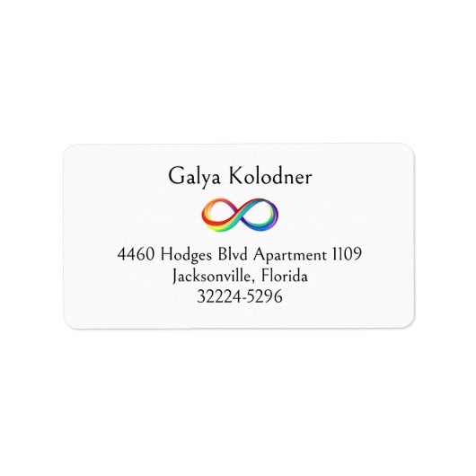 Layered Rainbow Infinity Symbol Adressaufkleber (Vorne)