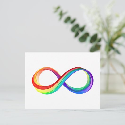 Layered Rainbow Infinity Symbol Ankündigungspostkarte (Stehend Vorderseite)
