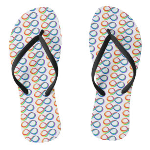 Layered Rainbow Infinity Symbol Badesandalen