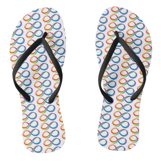Layered Rainbow Infinity Symbol Badesandalen (Fußbett)