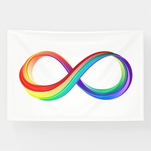 Layered Rainbow Infinity Symbol Banner (Horizontal)