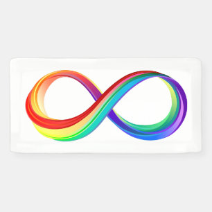 Layered Rainbow Infinity Symbol Banner
