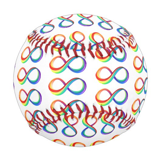 Layered Rainbow Infinity Symbol Baseball (Rückseite)