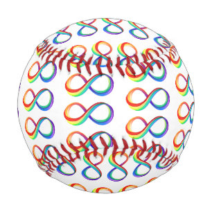 Layered Rainbow Infinity Symbol Baseball