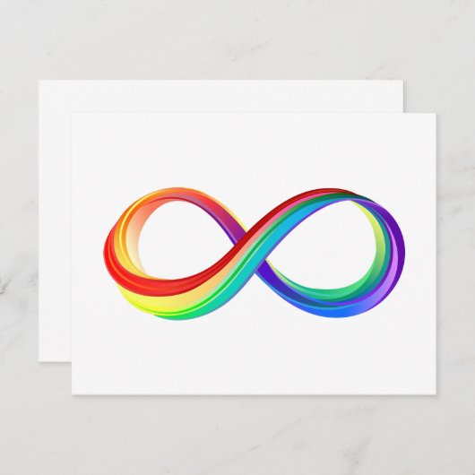 Layered Rainbow Infinity Symbol Begleitkarte (Vorne/Hinten)