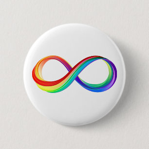 Layered Rainbow Infinity Symbol Button