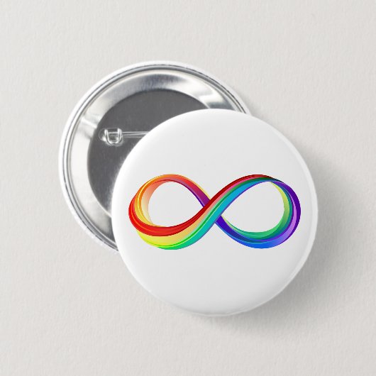 Layered Rainbow Infinity Symbol Button (Vorne & Hinten)