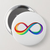 Layered Rainbow Infinity Symbol Button (Vorne & Hinten)