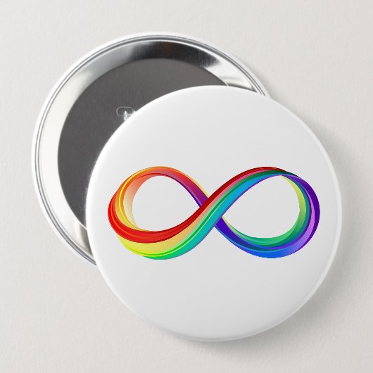 Layered Rainbow Infinity Symbol Button (Vorne & Hinten)