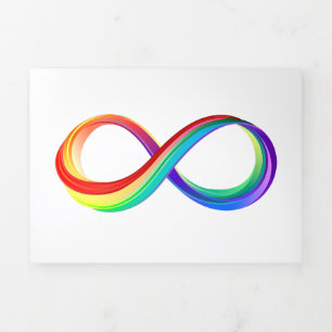 Layered Rainbow Infinity Symbol Dreifach Gefaltete Karte