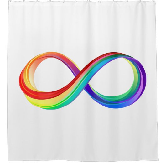 Layered Rainbow Infinity Symbol Duschvorhang (Vorderseite)