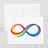 Layered Rainbow Infinity Symbol Feiertagspostkarte (Vorne/Hinten)