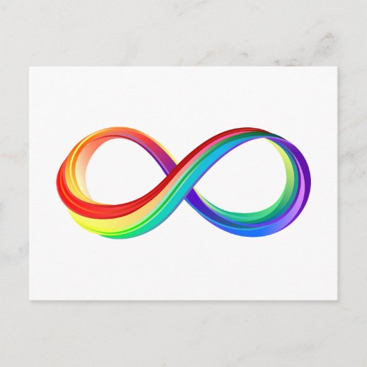 Layered Rainbow Infinity Symbol Feiertagspostkarte (Vorderseite)