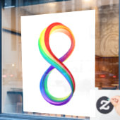 Layered Rainbow Infinity Symbol Fensteraufkleber (Café-Fenster)