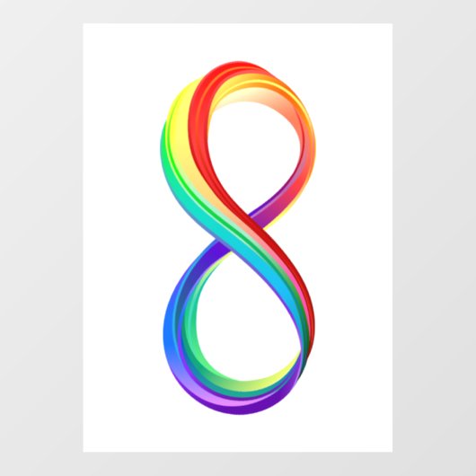 Layered Rainbow Infinity Symbol Fensteraufkleber (Blatt)