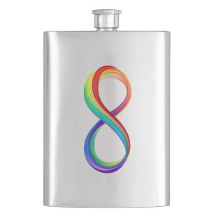Layered Rainbow Infinity Symbol Flachmann