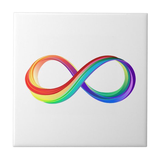Layered Rainbow Infinity Symbol Fliese (Vorderseite)