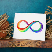 Layered Rainbow Infinity Symbol Fotoplatte (Seite)