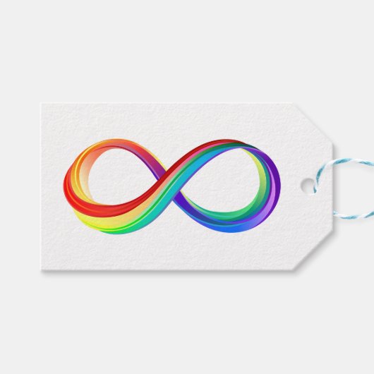 Layered Rainbow Infinity Symbol Geschenkanhänger (Vorderseite (Horizontal))