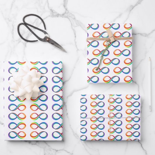 Layered Rainbow Infinity Symbol Geschenkpapier Set (Vorderseite)