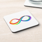 Layered Rainbow Infinity Symbol Getränkeuntersetzer (Linke Seite)