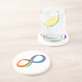 Layered Rainbow Infinity Symbol Getränkeuntersetzer (Seite)