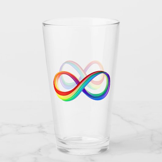Layered Rainbow Infinity Symbol Glas (Vorderseite)