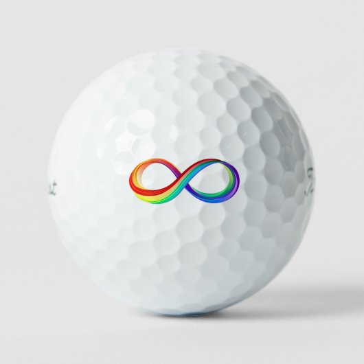Layered Rainbow Infinity Symbol Golfball (Vorderseite)