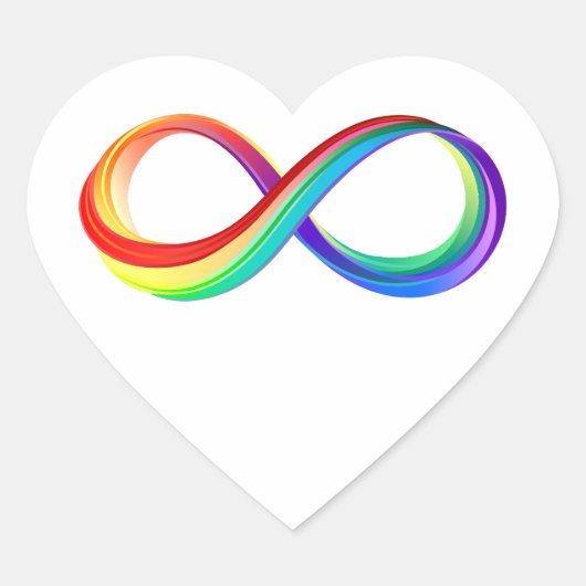 Layered Rainbow Infinity Symbol Herz-Aufkleber (Vorderseite)