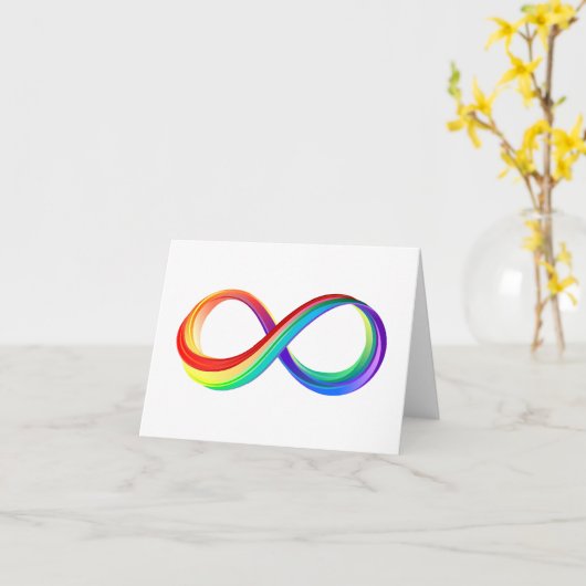 Layered Rainbow Infinity Symbol Karte (Gelbe Blume)