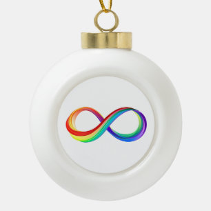Layered Rainbow Infinity Symbol Keramik Kugel-Ornament