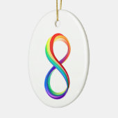 Layered Rainbow Infinity Symbol Keramik Ornament (Links)