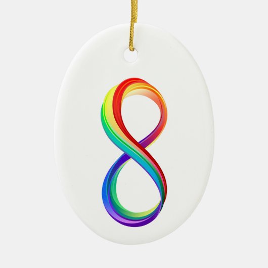 Layered Rainbow Infinity Symbol Keramik Ornament (Vorne)