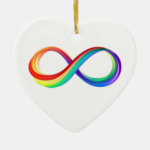 Layered Rainbow Infinity Symbol Keramik Ornament