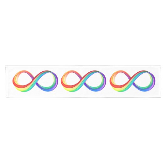 Layered Rainbow Infinity Symbol Kurzer Tischläufer (Horizontal)